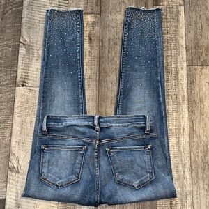 VOCAL Blue Women's Rhinestone Embellished Skinny Jeans- size M